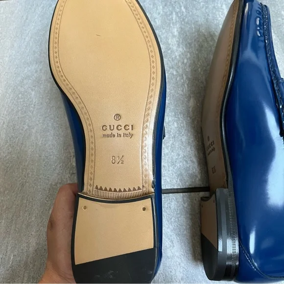 Gucci 1953 Special Edition Horsebit Royale Blue Smooth Leather Loafers MEN’S 8.5 - Picture 7 of 11